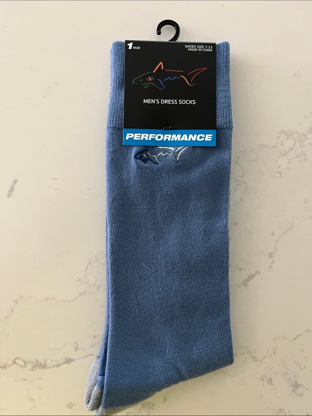 Greg Norman Collection Light Blue Dusk/Sterling Men's Dress Socks (1 Pair) 🦈